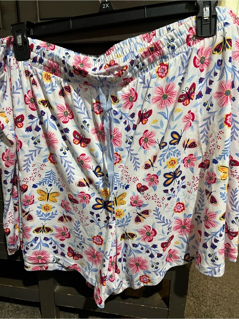 croft & barrow White Floral & Butterfly Pajama Shorts